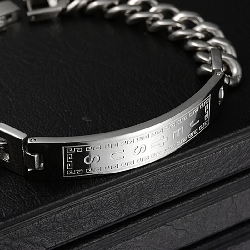 ELSEMODE очаровательный браслет из нержавеющей стали с изображением Иисуса и Креста