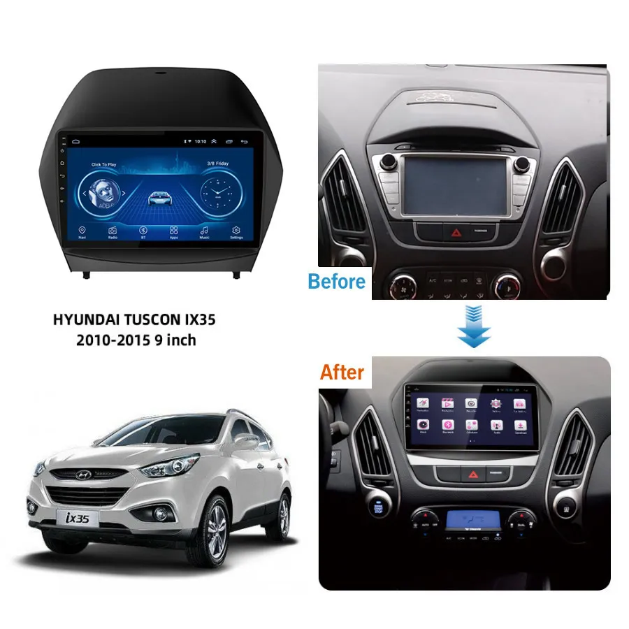 9 dsp android 10 for hyundai tuscon ix35 2010 2015 car radio multimedia gps navi player auto stereo canbus support amplifier free global shipping