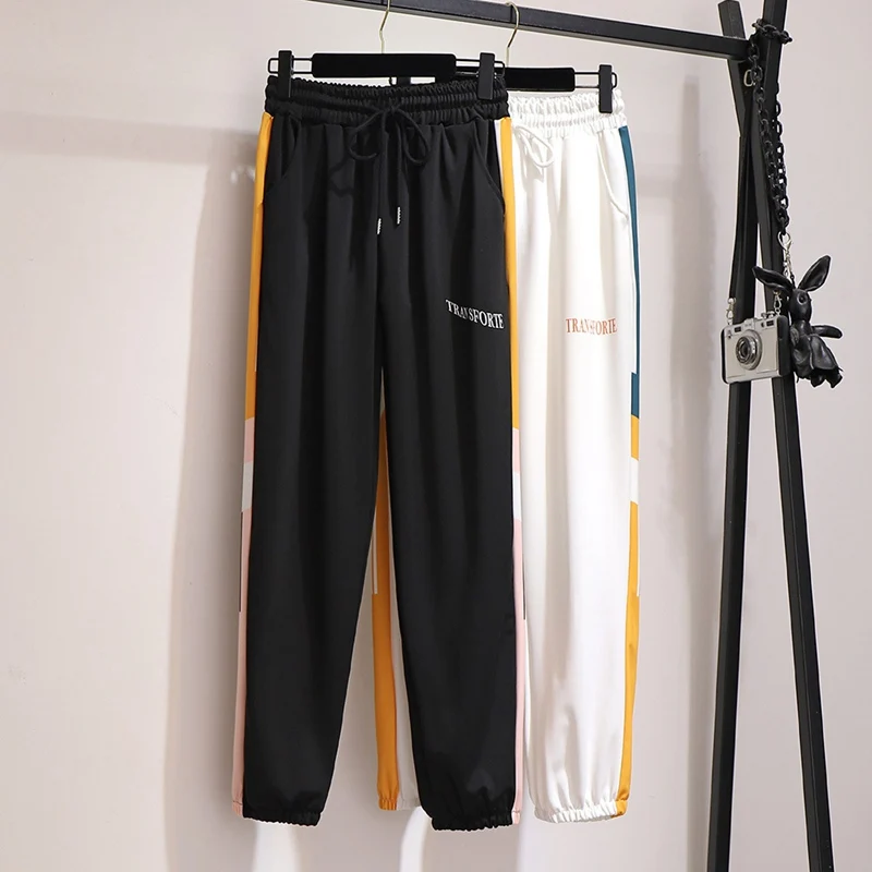 Женские тонкие спортивные брюки большого размера осенние свободные