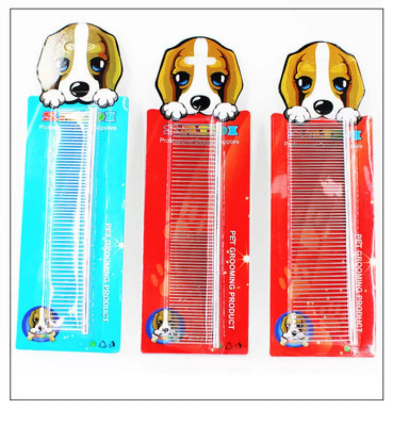 

1pc Pet Dog Cat Grooming Comb For Fluffy Dog Haircut Dog Comb Long Thick Fur Removal Brush Stainless Steel Lightweight