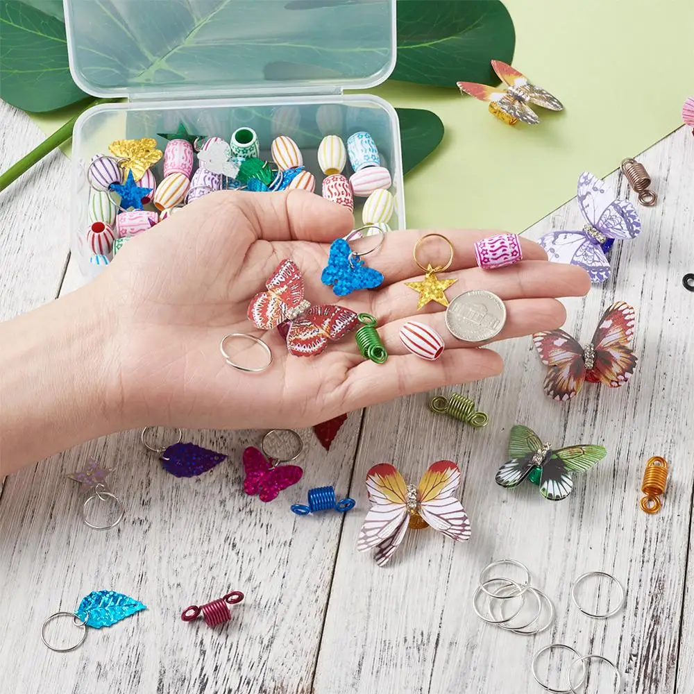 Набор аксессуаров для волос сделай сам комплект из бусин катушки манжет бабочки