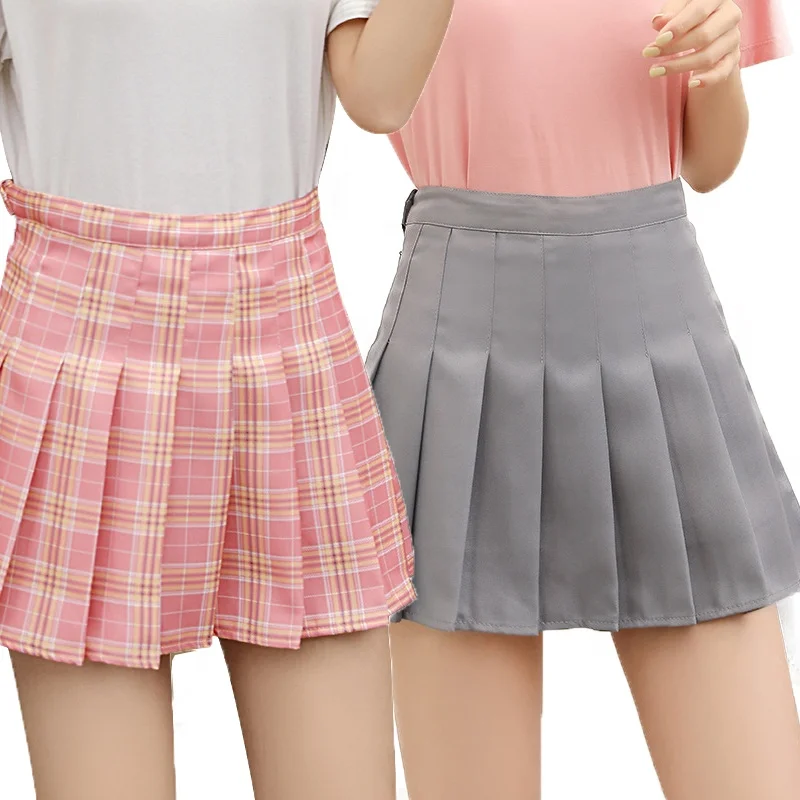 

Hot Sale Fashion A-line Pleated Skirt Women Girls Short Mini Skirts with Pants