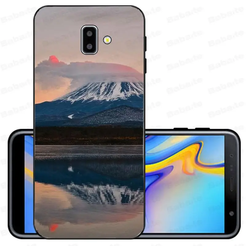 Japanese style Art Crane Fuji Mountain Pattern TPU Soft Phone Case For samsung Galaxy j6 plus A6 A8 A9 A10 A70 A50 Cellphones | Мобильные