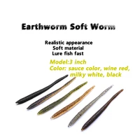 20 pcspack of fishing bait earthworm soft insect realistic shape artificial fake bait simulation bait fishing tool%ef%bc%883 inch%ef%bc%89