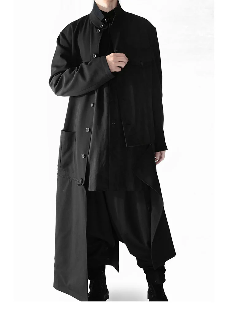 

and Zipper detachable two-wear worsted zipper Gaba trench coat