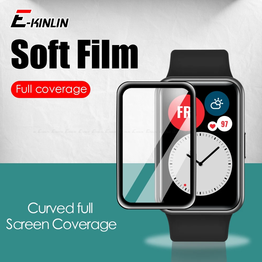 

Full Cover 99D Curved Soft Protective Film Screen Protector For Huawei Watch Fit Not Tempered Glass