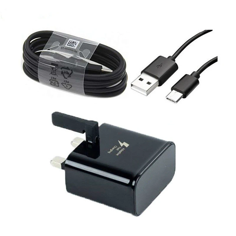 

10 Pcs/lot Fast Charger 9V 1.67A Adaptive Charging UK plug travel charger kit With Type-C Cable For Samsung Galaxy S8 S9 Plus