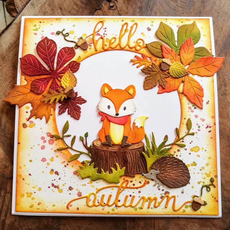 

Autumn Topic Words Enjoy Fall Hello Letter Metal Cutting Dies for Diy Scrapbooking Album Paper Cards Embossing Crafts Die Cuts