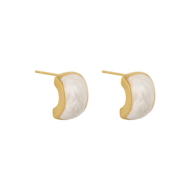 

Korean Fashion Elegant White Quicksand Metal Earrings for Women 2021 New Classic Jewelry Luxury Party Girl Unusual Earrings