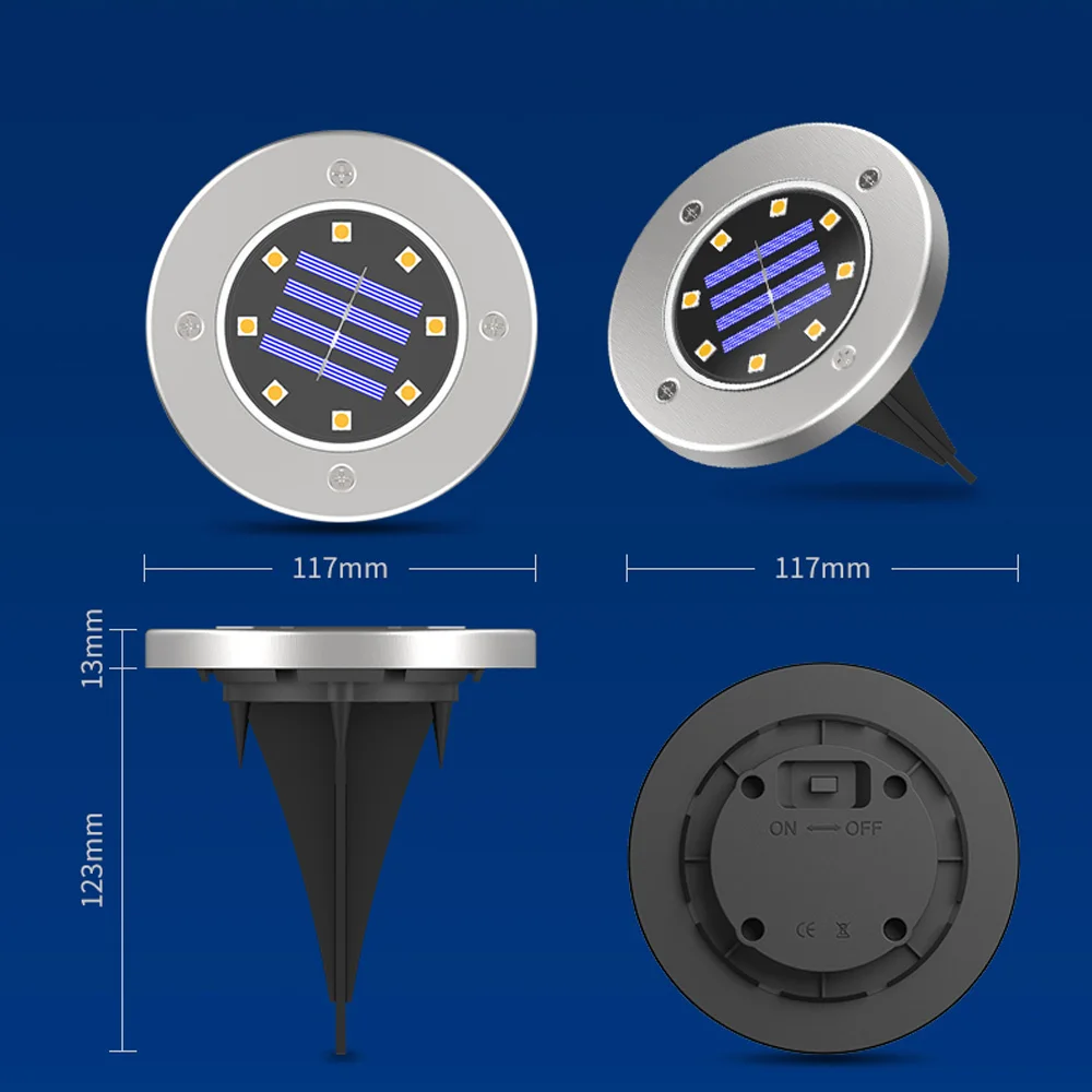 4 шт. наземный светильник на солнечной энергии подземный садовый путь палуба s