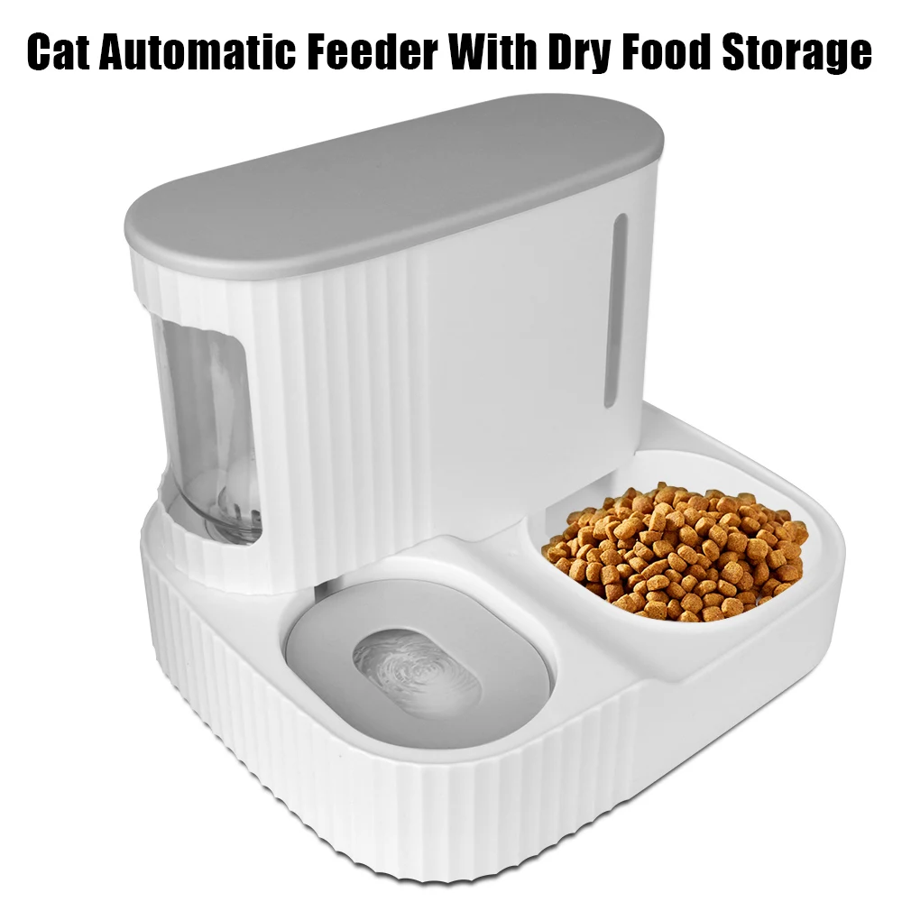 

Cat Food Bowl Dog Automatic Feeder With Dry Food Storage Pet Supplies 3L Pet Feeding Machine Cat Drinking Water Bowl