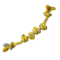 pet toys dog chew yellow cotton rope molar toys handwoven six knots bite resistant dog teeth cleaning for medium dog