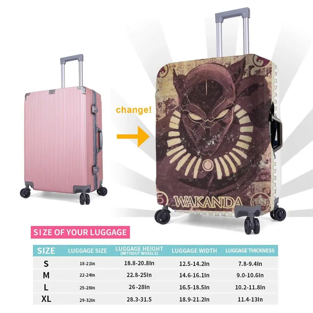 Почтовый штамп издалека Черная пантера Дорожный чемодан протектор Забавный DIY