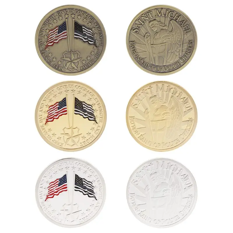 Памятная монета памятная патрон полицейских сувенир с флагом Святого Майкла и