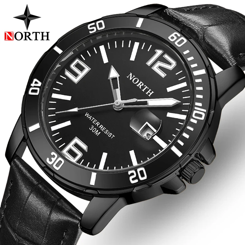 Часы NORTH Top Brand Мужские кварцевые роскошные повседневные спортивные