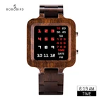 Мужские деревянные часы с цифровым дисплеем BOBOBIRD, светодиодсветодиодный Роскошные наручные часы с датой из черного дерева, лучший подарок в подарочной коробке