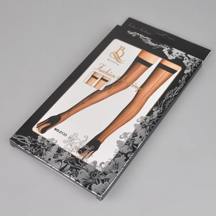 

Women's Thigh High Stockings Black Sexy Jacquard English Letters Stockings Love Rear Vertical Line Ultra-thin Stockings