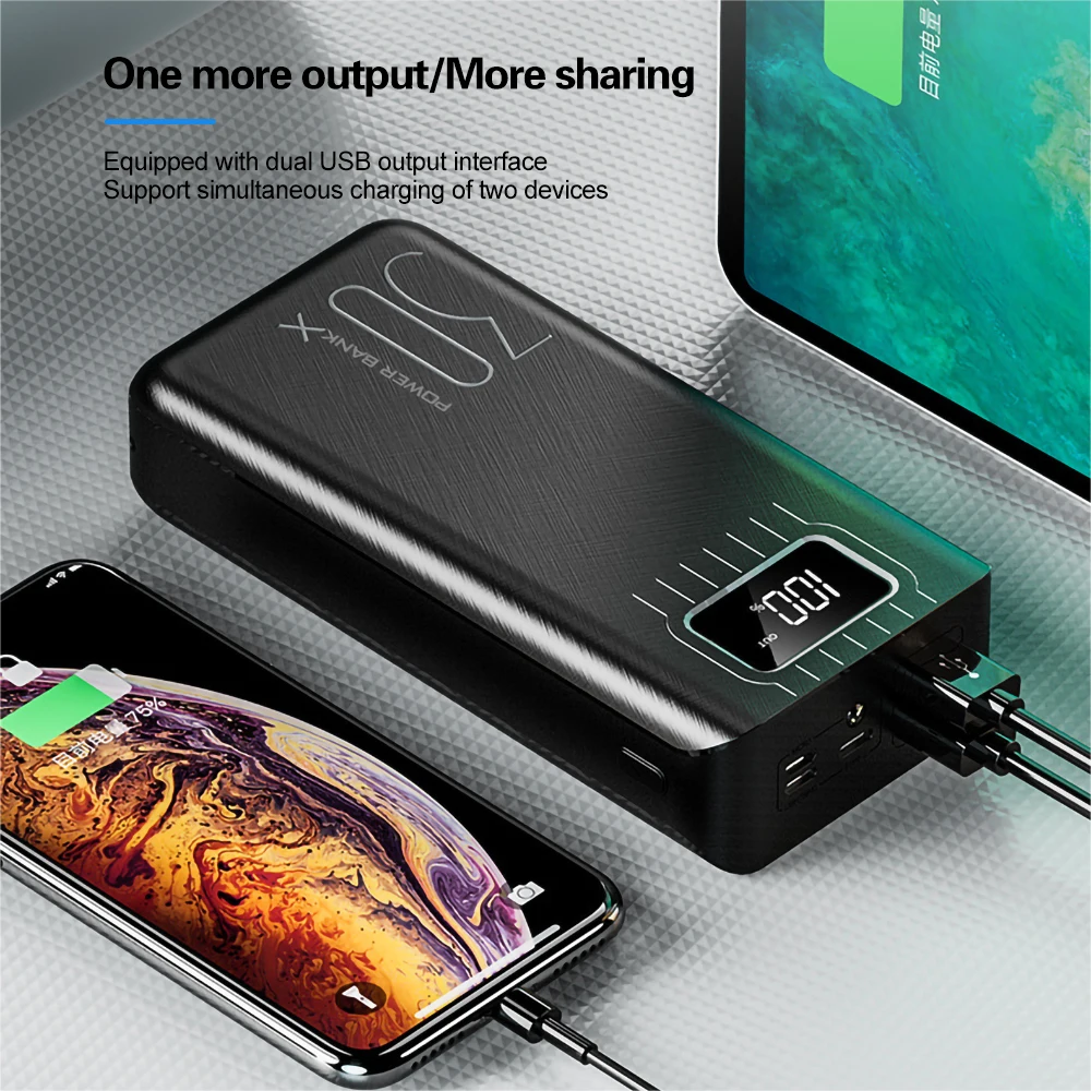 

Power Bank 30000mAh TypeC Micro USB C Powerbank LED Display Portable External Battery Charger 30000 mAh For Phone Tablet