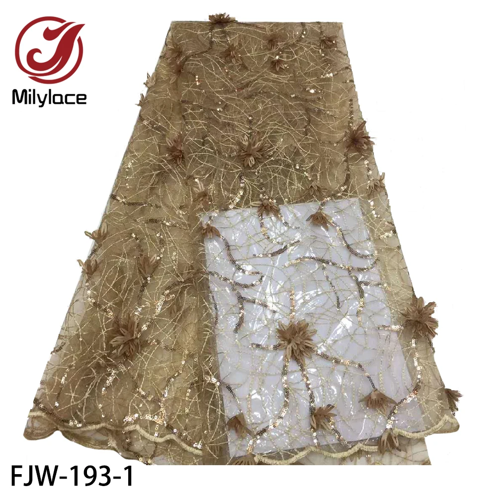 

Milylace 2020 Новинка аппликация 3D, кружевная ткань высококачественное французское Тюлевое кружево с блестками для вечернего платья