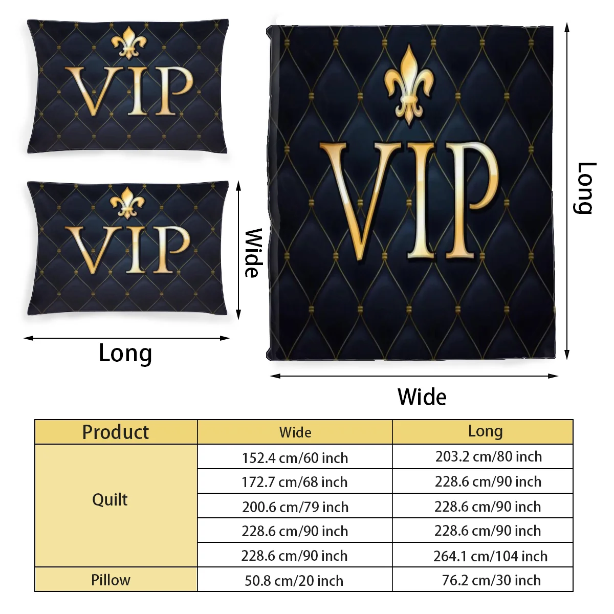 

VIP Graphic Printed Bedding Set Pattern Printing Polyester Quilt Cover Set 3 Pieces Quilt Cover Pillow Cover Set