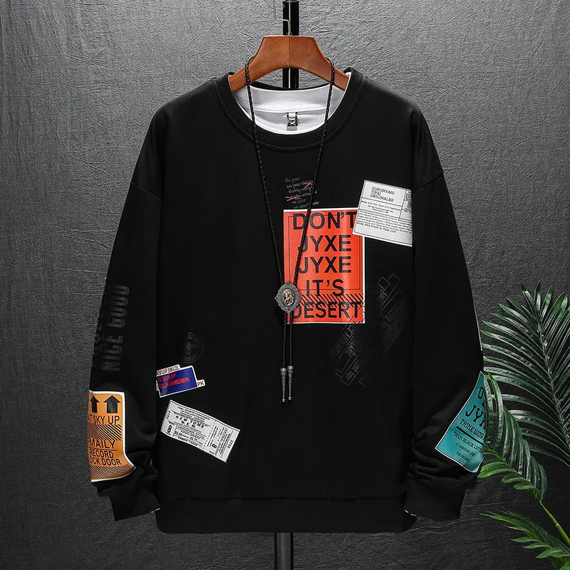 Толстовка мужская с длинным рукавом Модный пуловер цифровым принтом