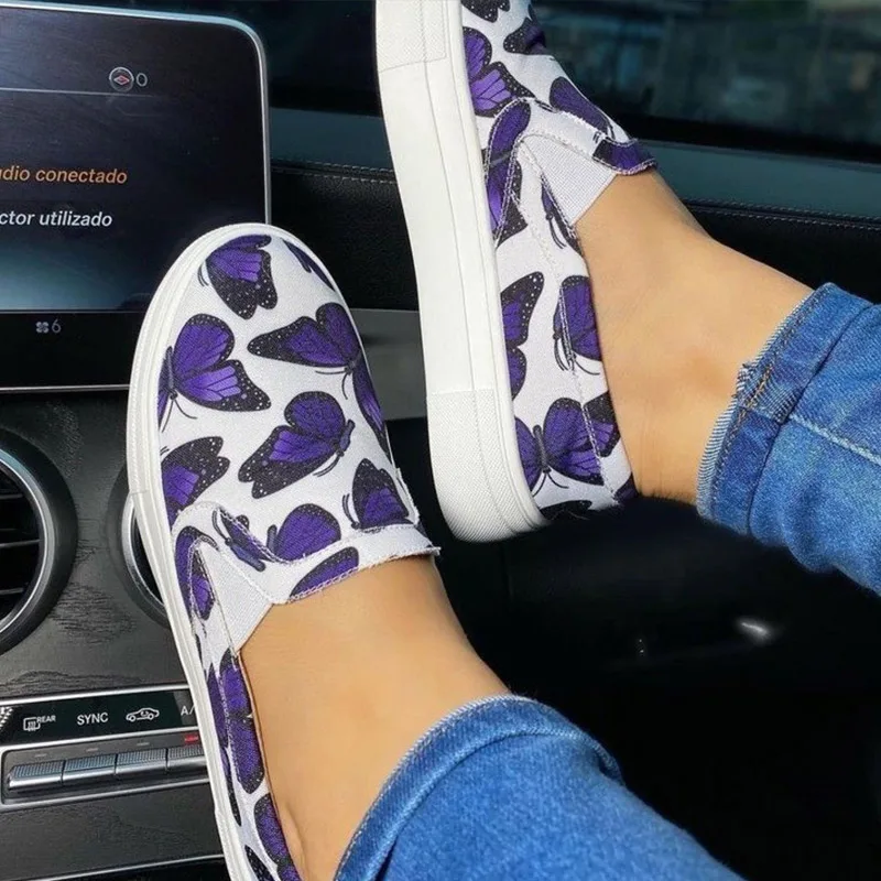 

MCCKLE Flat Canvas Shoes Women Slip On Loafers Female Casual Outdoor Comfortable Vulcanize Shoes Ladies Lazy Shoes Plus Size