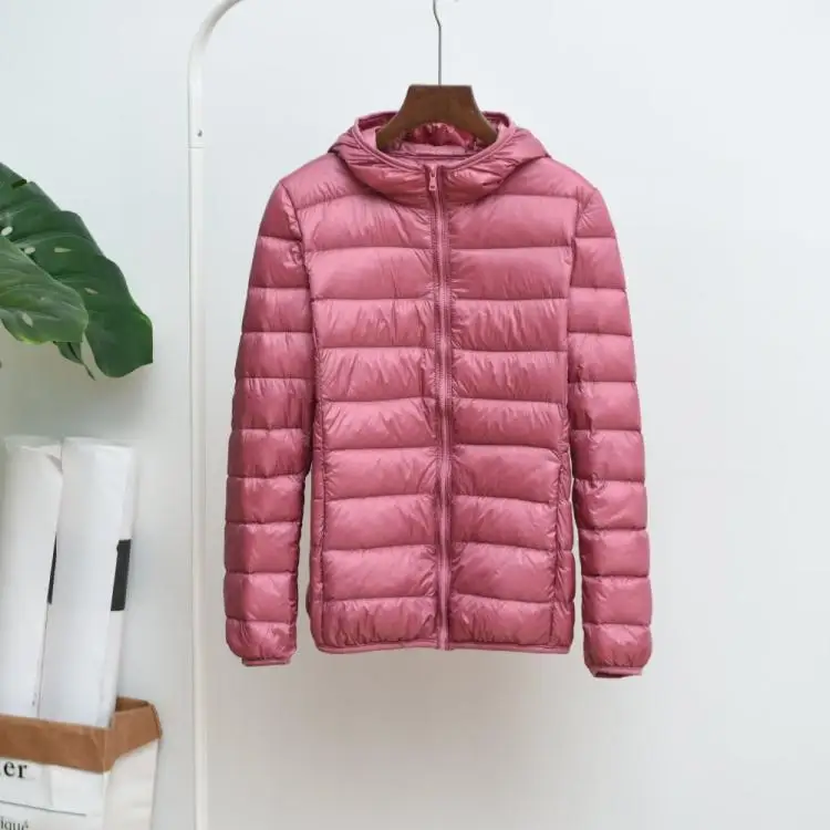 

New 2020 Ultra Light Duck Down Jacket Women Long Sleeve Warm Slim Hooded Coat Woman Plus size Autumn Winter Clothes
