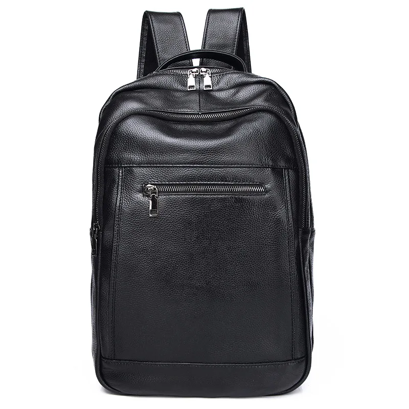 New Brand 100% Genuine Leather Men Backpacks Fashion Real Natural Leather Student Backpack Boy Luxury Large Computer Laptop Bag