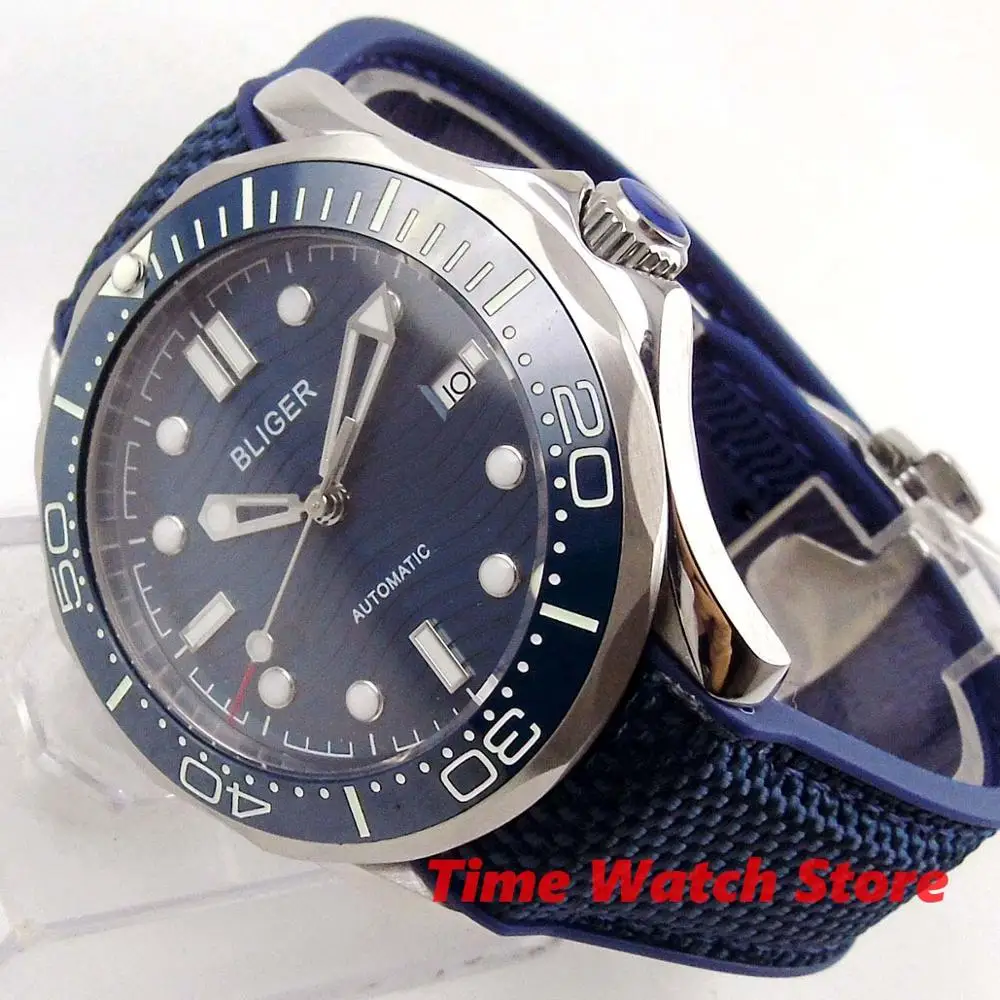 Роскошные мужские часы Miyota 8215 автоматическое сапфировое стекло