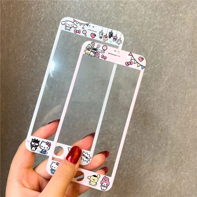 Защита экрана с мультяшным рисунком для iPhone 8 7 6 6S Plus закаленное стекло 3D 9H пленка