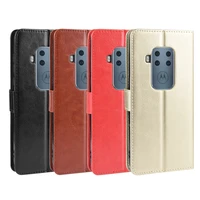 for motorola one pro case retro wallet flip style glossy skin pu leather phone cover for motorola one pro onepro back case