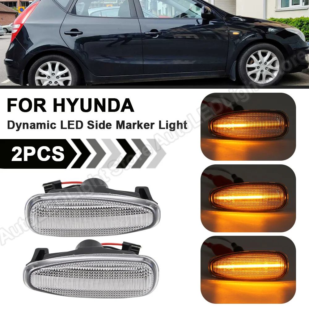 

2Pcs For Hyundai i30 Azera Elantra Avante Kia cee'd Pro cee'd Rio III 3 Dynamic Indicator LED Side Marker Light Turn Signal Lamp