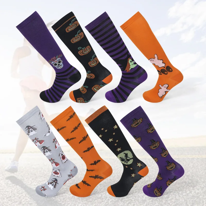 

Halloween socks pumpkin skull men's and women's socks 100% new cotton socks in tube