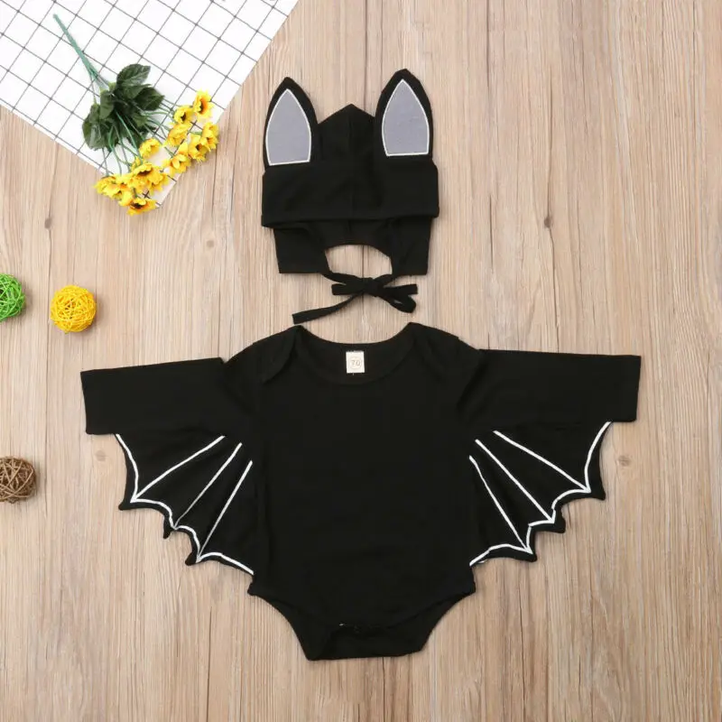 Комплект из 2 предметов на Хэллоуин для новорожденных мальчиков комбинезон с