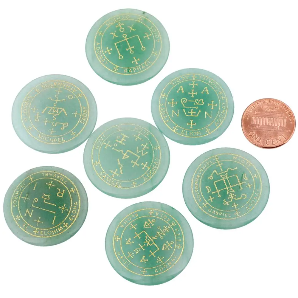 TUMBEELLUWA Healing Crystal полированный гравированный круглый камень для беспокойства