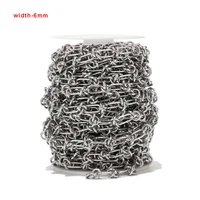 1meter stainless steel 6mm width multiple circles heavy chains handmade link chain bulk for diy jewelry craft making top quality
