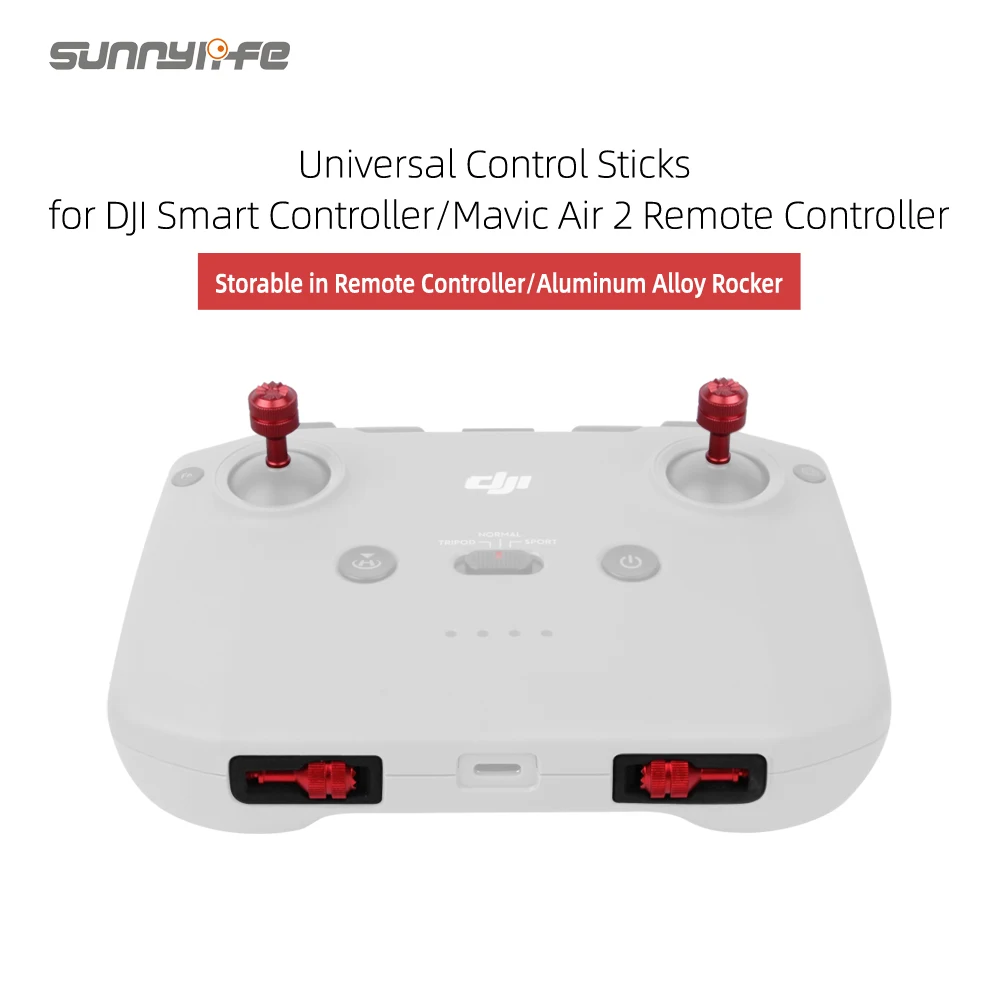

Sunnylife Aluminum Alloy Control Sticks Thumb Rocker Storable Joysticks for DJI Smart Controller/Mavic Air 2 Remote Controller