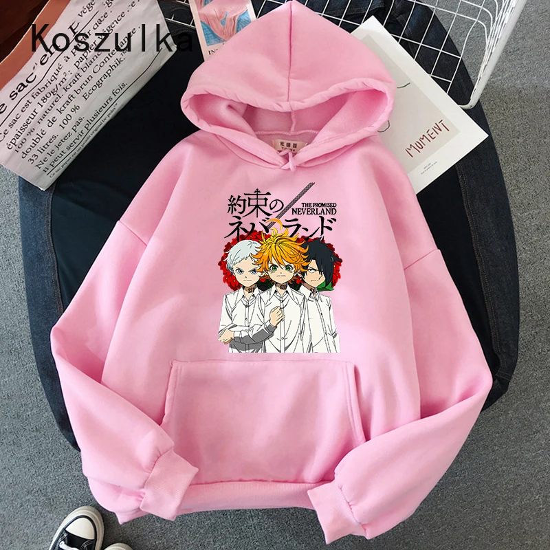 

Anime The Promised Neverland Emma RAY NORMAN Hoodies Fashion Women Sweatshirts Casual Student Hooded Harajuku New Sports Hoodie