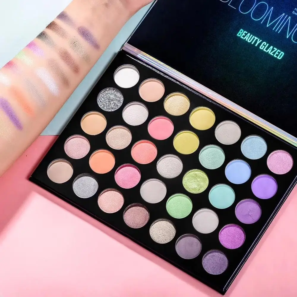 Beauty Glazed 35 цветов Цветущая матовая Мерцающая палитра теней для век с высоким