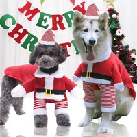 xs 7xl christmas pet costume cosplay santa claus cute large dog clothes super funny labrador golden retriever christmas clothes
