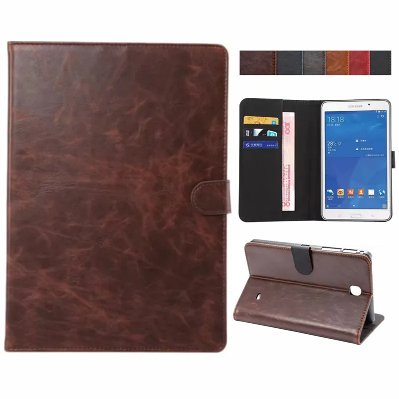 Для samsung Galaxy Tab 4 7 дюймов crazy horse кожаный флип-чехол с подставкой для samsung T230 T231 T235 Tablet e-Books Case