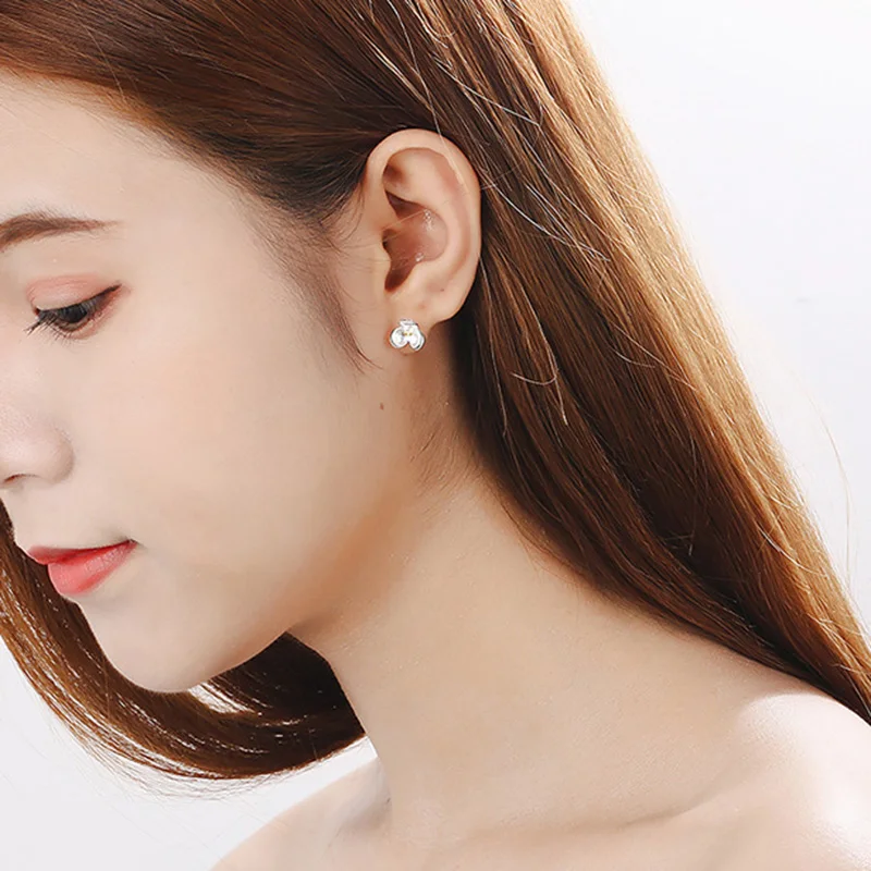 Женские серьги гвоздики MEETSOFT из стерлингового серебра с защитой от аллергии