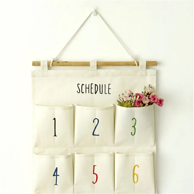 Джутовый Органайзер с надписью 12 карманов | Дом и сад