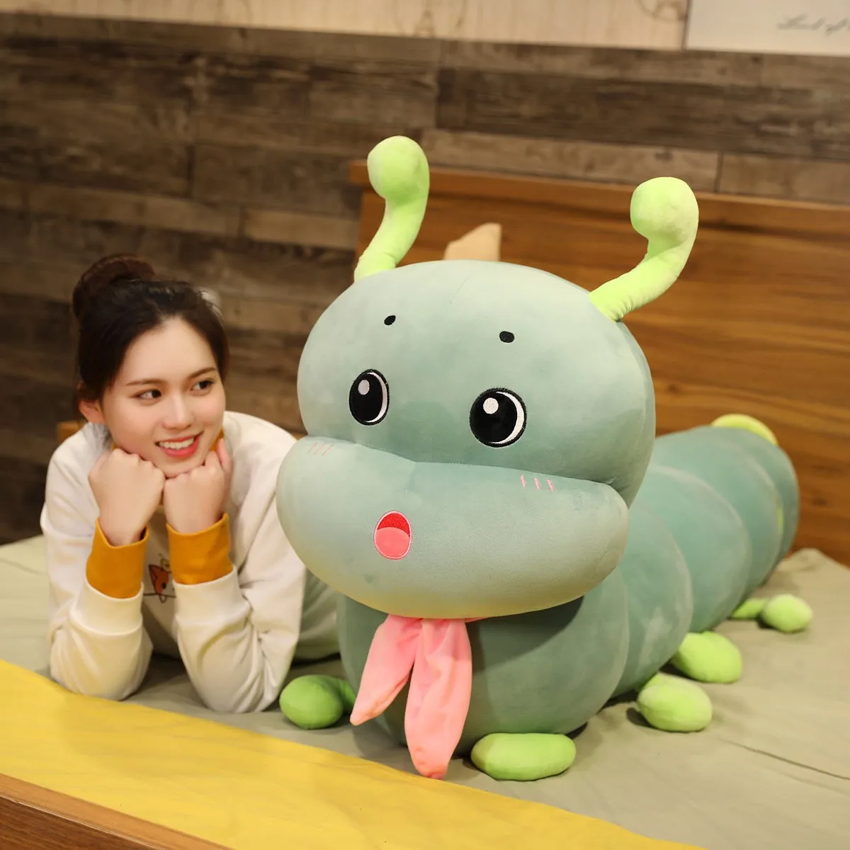 

Zqswkl 110cm caterpillar doll long pillow large stuffed animals girls accompany sleeping bed cushion children christmas toys