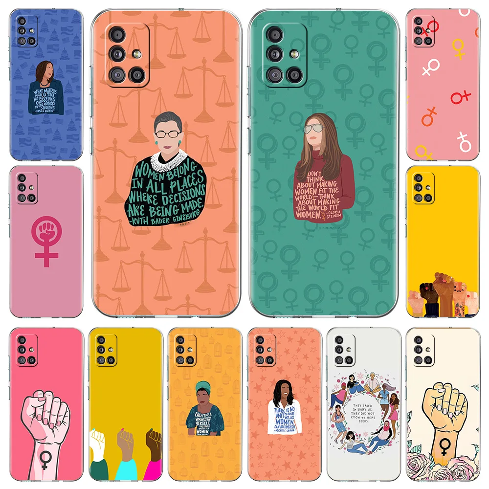 

Feminist Feminism Phone Case For Samsung Galaxy A51 A71 A21S A12 A11 A31 A41 A52 A32 5G A72 A01 A02S Silicone Clear Soft Cover