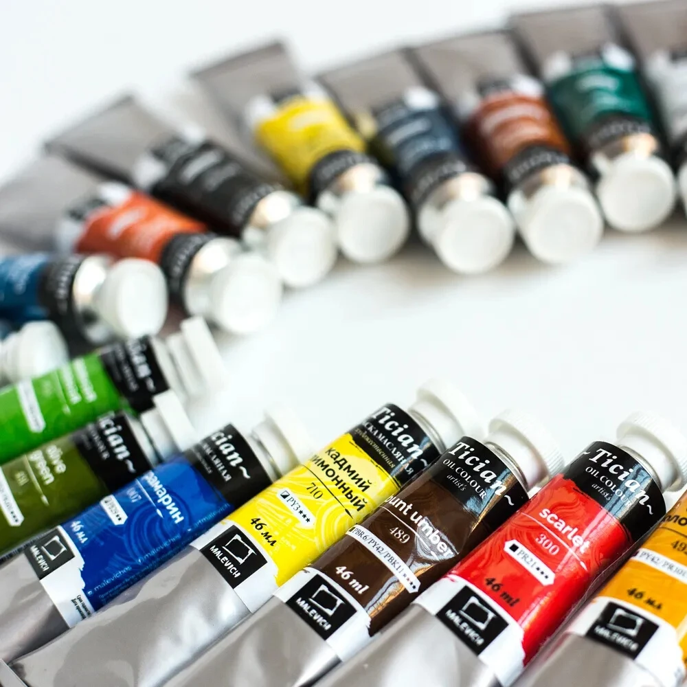 Oil paint Malevich Tician Herbal green 46 ml stationery for art drawing painting |