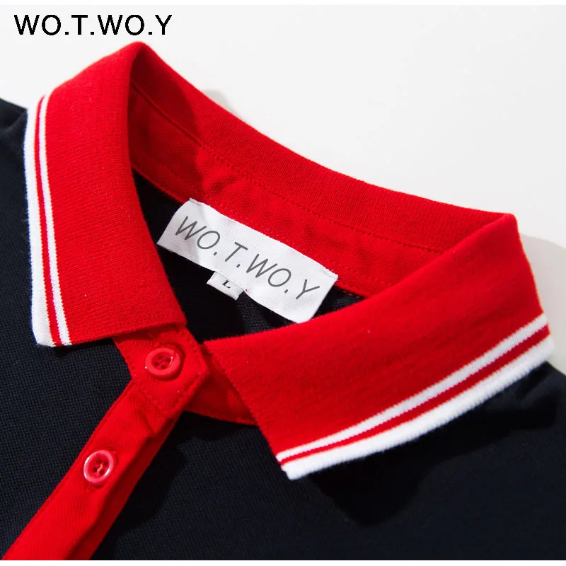 WOTWOY летнее платье-рубашка поло с вышивкой, женское черное платье, плюс размер, платье до середины икры, короткий рукав, свободное Повседневное платье до колен