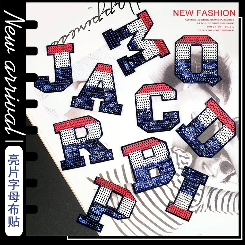 Железные буквы с блестками для одежды нашивки именем наклейки надписью сделай