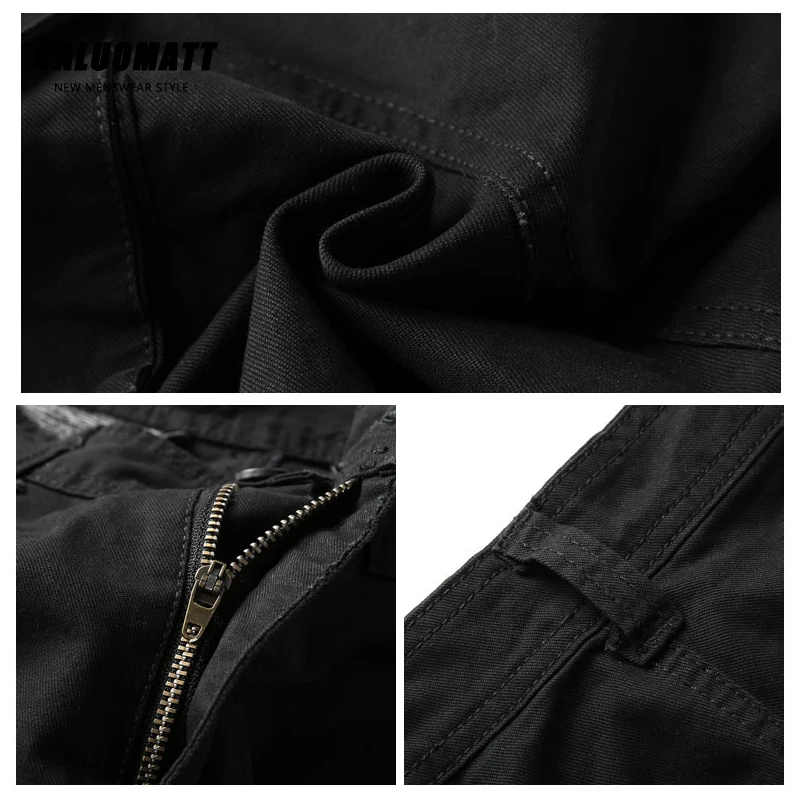 Хаки брюки карго шорты Для мужчин 2021 Лето Багги с карманами однотонный для