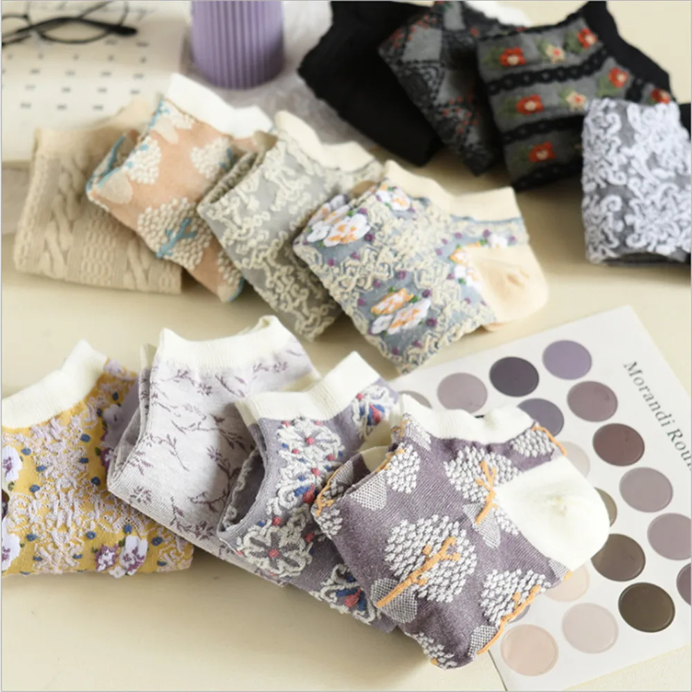 Носки женские в стиле ретро хлопок 4 пары | Женская одежда